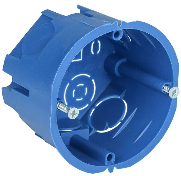 Коробка установочная СП d68х45 под бетон, кирпич (синий) UKT10-068-045-000-A-N-UO Коробка установочная СП d68х45 под бетон, кирпич (синий) UKT10-068-045-000-A-N-UO в каталоге ЮгКабель