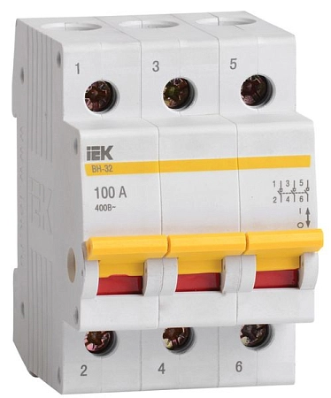 Выключатель нагрузки (мини-рубильник) 3Р 100А ВН-32 MNV10-3-100