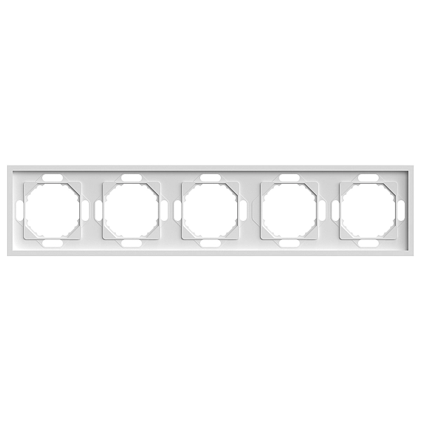 Рамка 5-местная (белый фарфор) soft touch Эмили 49888 в каталоге ЮгКабель