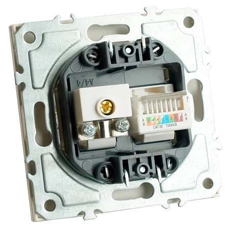 Розетка СП TV   комп. RJ-45 механизм (белый фарфор) soft touch Эмили RST00-5106-01 49872 в наличии по выгодной цене. Краснодар. ЮГКАБЕЛЬ.