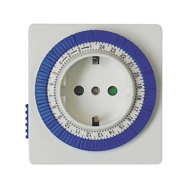 Таймер розетка 1-м с з/к, 16А 3500Вт суточный (шаг 15 мин.) IP20 ТМ32 мех. 48 прог. 23203 в каталоге ЮгКабель