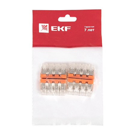 Клемма миниатюрная 4х2,5-6 (с пастой) линейное расположение контактов (4шт/уп.) plc-smk-773-174r - купить по низкой цене в Краснодаре | ЮгКабель