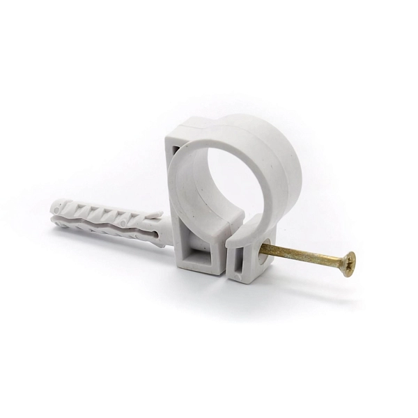 Хомут для труб быстрый монтаж D20 мм , с шурупом (50 шт) РосДюбель в каталоге ЮгКабель