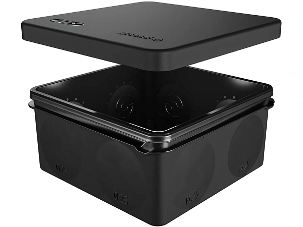 Коробка монтажная ОП 100х100х50 (HF) для прямого монтажа двухкомп безгалог, IP67, 8ввод,черная GE42455-05 в каталоге ЮгКабель