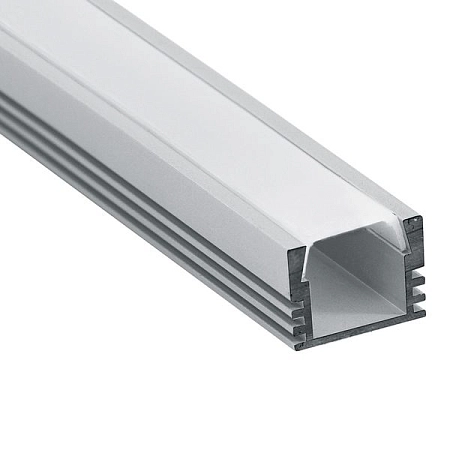Профиль для LED-ленты накладной 2000х16х12 серебро (2 заглушки, экран, 4 крепежа) CAB261 10266