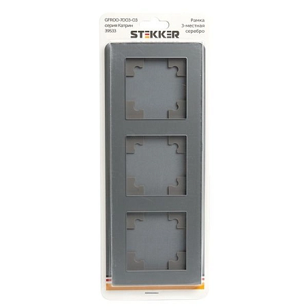рамка горизонтальная 3-местная, стекло серия катрин, gfr00-7003-03, серебро 39533 - купить по низким ценам в Краснодаре Рамка горизонтальная 3-местная, стекло серия Катрин, GFR00-7003-03, серебро 39533 в наличии по выгодной цене. Краснодар. ЮГКАБЕЛЬ.