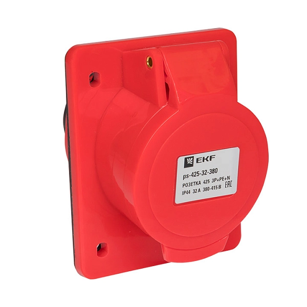 Розетка силовая 3-ф., 32А, 380В, IP44 (5-п, стацс. внутр.)  PROxima ps-425-32-380 Розетка силовая 3-ф., 32А, 380В, IP44 (5-п, стацс. внутр.)  PROxima ps-425-32-380 в каталоге ЮгКабель