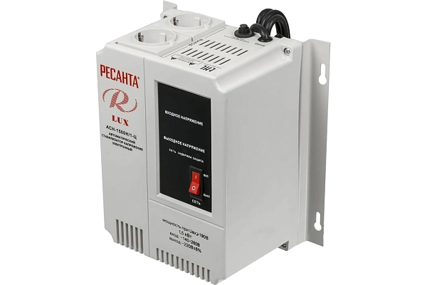 Стабилизатор 1-ф.   1500 ВА Uвх=140-260В (ШхГхВ 133х206х230) АСН-1500 Н/1-Ц Lux наст. 63/6/20 в каталоге ЮгКабель
