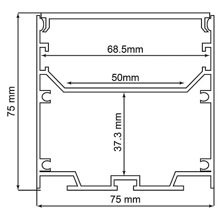 профиль для led-ленты накладной 2000х75х75 серебро (2 заглушки, экран, 4 крепежа) cab265 10376 в Краснодаре - купить по низким ценам Профиль для LED-ленты накладной 2000х75х75 серебро (2 заглушки, экран, 4 крепежа) CAB265 10376 - купить по низкой цене в Краснодаре | ЮгКабель