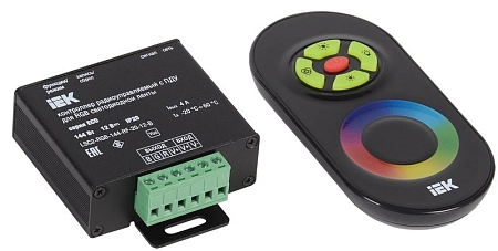 Контроллер для светодиодной ленты RGB 12V 144W IP20 с пультом радио (черн.) LSC1-RGB-144-RF-20-12-B