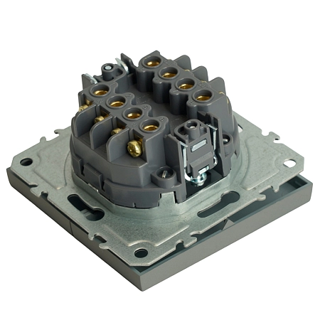 Переключатель перекрестный СП 2-м механизм (платиново-серый) soft touch Эмили RSW10-5111-10 50166 в наличии по выгодной цене. Краснодар. ЮГКАБЕЛЬ.