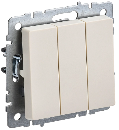 BRITE Выключ. 3-кл. 10А ВС10-3-0-БрКр беж. IEK BR-V30-0-10-K10