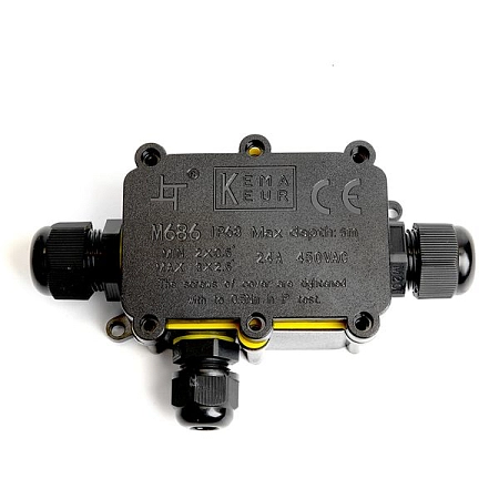 коробка разветвительная водонепрониц. 3 вых. ip68 с 4-конт. коннектором 450v140х78х36 черный ld52 49121 - купить по низким ценам в Краснодаре Коробка разветвительная водонепрониц. 3 вых. IP68 с 4-конт. коннектором 450V140х78х36 черный LD52 49121 - купить по низкой цене в Краснодаре | ЮгКабель