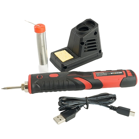 Паяльник беспроводной 8W, нихромовый нагреватель, 1800 mAh, 5В, красный/черный, PLE801-08 STEKKER 50098 - купить по низкой цене в Краснодаре | ЮгКабель