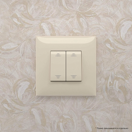 Выключатель двухклавишный в стену, "Avanti", "Ванильная дымка" 4405104 в наличии по выгодной цене. Краснодар. ЮГКАБЕЛЬ.
