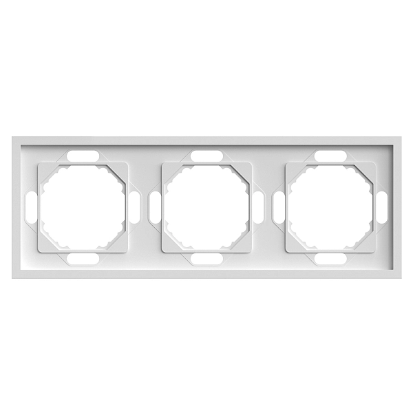 Рамка 3-местная (белый фарфор) soft touch Эмили 49886 в каталоге ЮгКабель