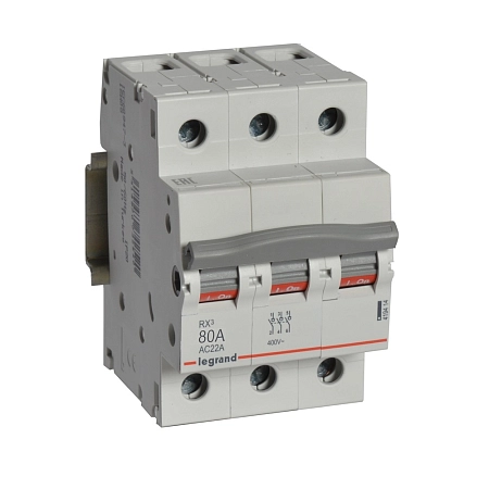 Выключатель нагрузки (мини-рубильник) 3Р 80А (RX3) 419414 - купить по низкой цене в Краснодаре | ЮгКабель