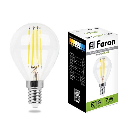 лампа светодиод. led 7w 4000к 760лм е14 30т.ч. g45 (74х45) (аналог 60w) шар lb-52 25875 в Краснодаре - купить по низким ценам Лампа светодиод. LED 7W 4000К 760Лм Е14 30т.ч. G45 (74х45) (аналог 60W) шар LB-52 25875 - купить по низкой цене в Краснодаре | ЮгКабель