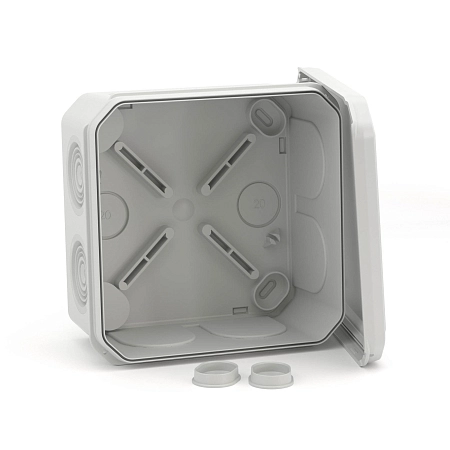 Коробка монтажная ОП 100х100х50 с 8 2 вводами д.25/20 мм, IP55 (серый) 53800 - купить по низкой цене в Краснодаре | ЮгКабель