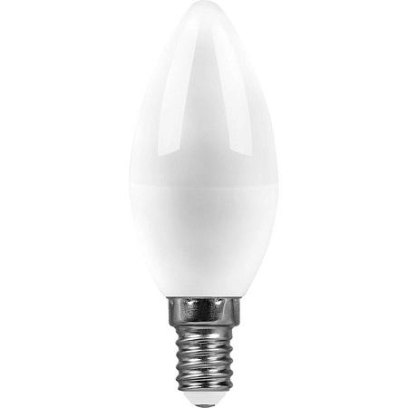 Лампа светодиод. LED 11W 4000К 905Лм Е14 50т.ч. C37 (100х37) (аналог 110W) свеча SBC3711 55133