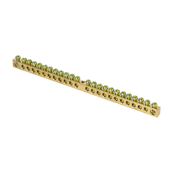 Шина PEN "ноль-земля" (6х9мм) 24 отверстия латунь крепеж по центру EKF PROxima sn0-63-24 Шина PEN "ноль-земля" (6х9мм) 24 отверстия латунь крепеж по центру EKF PROxima sn0-63-24 в каталоге ЮгКабель