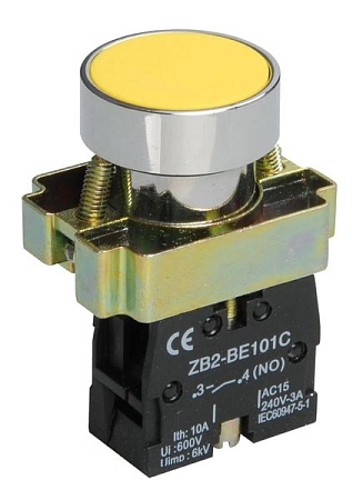 Кнопка управления LAY5-BA51 без подсветки желтая 1з BBT60-BA-K05