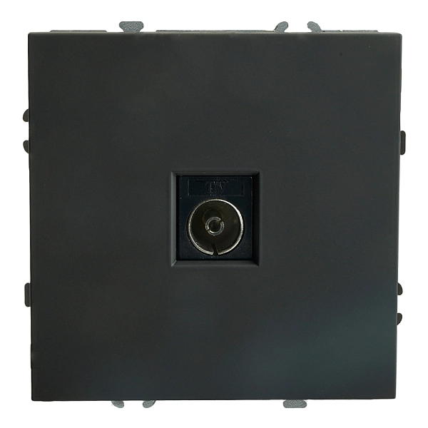 Розетка СП TV механизм (черный уголь) soft touch Эмили RST00-5108-05 49849 в каталоге ЮгКабель