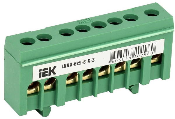 Шина PE "земля" в корп изол на DIN-рейку ШНИ-6х9-8-К-З YNN10-69-8KD-K06 Шина PE "земля" в корп изол на DIN-рейку ШНИ-6х9-8-К-З YNN10-69-8KD-K06 в каталоге ЮгКабель