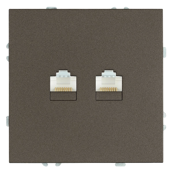 Розетка СП 2-м компьютерная RJ45 UTP механизм (антрацит) soft touch Эмили RST00-5111-09 49926 в каталоге ЮгКабель
