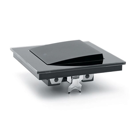 Выключатель (переключатель) электрический 1-клавишный, серия Катрин, GLS10-7005-05, черный в сборе  39507 в наличии по выгодной цене. Краснодар. ЮГКАБЕЛЬ.