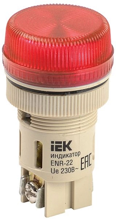 Индикатор ENR-22 сигнальная d22мм неон/230В цилиндр (красный) BLS40-ENR-K04