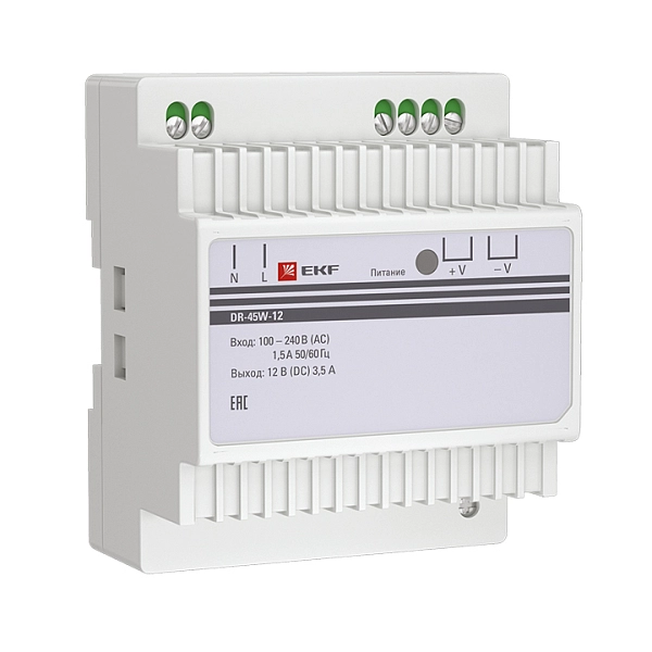 Блок питания 12В DR-45W-12 EKF PROxima dr-45w-12 в каталоге ЮгКабель