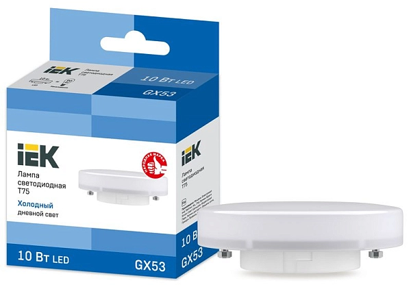 Лампа светодиод. LED 10W 6500К 900Лм GX53 30т.ч. 220V (d74х27) (аналог 100W) LLE-T80-10-230-65-GX53 Лампа светодиод. LED 10W 6500К 900Лм GX53 30т.ч. 220V (d74х27) (аналог 100W) LLE-T80-10-230-65-GX53 в каталоге ЮгКабель