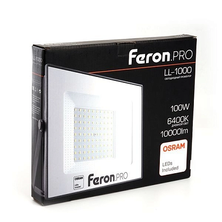 прожектор светодиодный 100w/175-265v 6400к 12000лм ip65 (ll-1000) 254х243х40 черный osram 41541 в Краснодаре - купить по низким ценам Прожектор светодиодный 100W/175-265V 6400К 12000Лм IP65 (LL-1000) 254х243х40 черный OSRAM 41541 - купить по низкой цене в Краснодаре | ЮгКабель