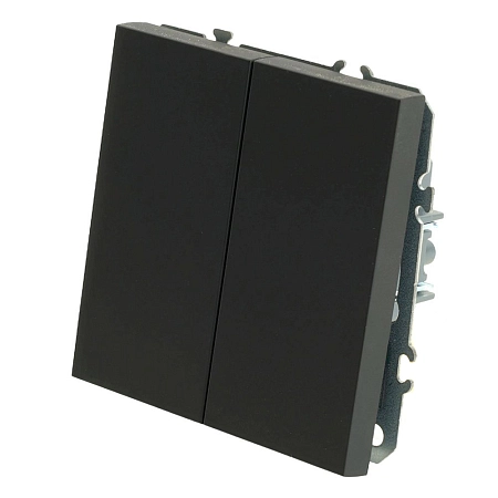 Переключатель перекрестный СП 2-м механизм (черный уголь) soft touch Эмили RSW10-5111-01 50167 в наличии по выгодной цене. Краснодар. ЮГКАБЕЛЬ.