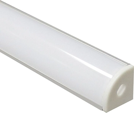 Профиль для LED-ленты накладной углов кругл 2000х16х16 серебро (2 заглушки, экран, 4 крепежа) CAB280 10299