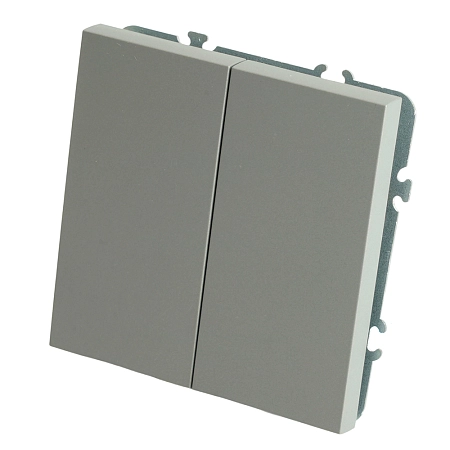 Переключатель перекрестный СП 2-м механизм (платиново-серый) soft touch Эмили RSW10-5111-10 50166 в наличии по выгодной цене. Краснодар. ЮГКАБЕЛЬ.