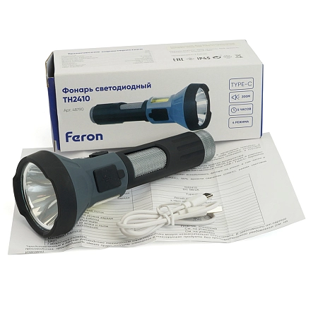 фонарь переносной светодиодный аккумуляторный 5w 2led, usb ip44, алюм пластик, th2410 165*65*68 48790 - купить по низким ценам в Краснодаре Фонарь переносной светодиодный аккумуляторный 5W 2LED, USB IP44, алюм пластик, TH2410 165*65*68 48790 - купить по низкой цене в Краснодаре | ЮгКабель