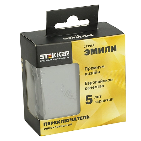 Переключатель СП 1-м механизм (платиново-серый) soft touch Эмили RSW10-5105-10 49945 в наличии по выгодной цене. Краснодар. ЮГКАБЕЛЬ.