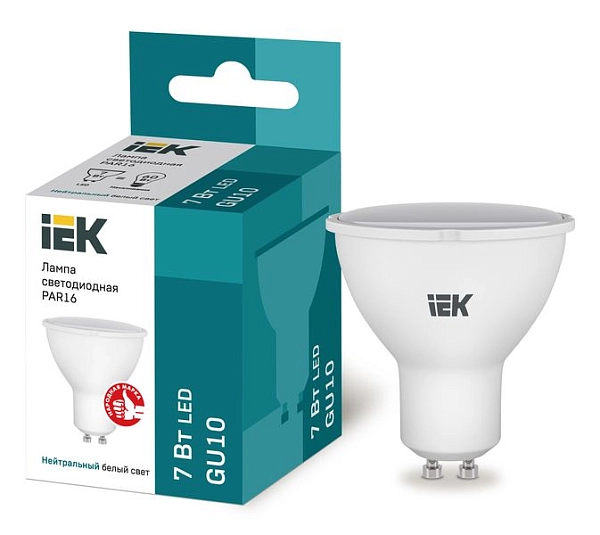 Лампа светодиод. LED   7W 4000К 675Лм MR16 GU10 30т.ч. 220V (60х50) (аналог 70W) LLE-PAR16-7-230-40-GU10 Лампа светодиод. LED   7W 4000К 675Лм MR16 GU10 30т.ч. 220V (60х50) (аналог 70W) LLE-PAR16-7-230-40-GU10 в каталоге ЮгКабель