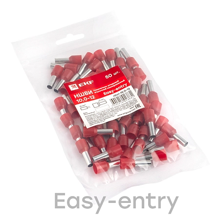 Наконечник НШВИ 10 длина втулки/гильзы 12мм с изолир.фланцем, красный (50 шт) EKF PROxima nhvi-10.0-12 - купить по низкой цене в Краснодаре | ЮгКабель