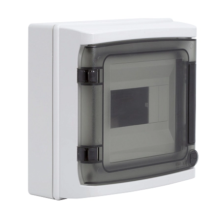 Щит настен.   8 мод. (215х210х100) IP65 серый, с клеммным блоком 63А, с дверцей, RAMbase RB08W6TGD - купить по низкой цене в Краснодаре | ЮгКабель