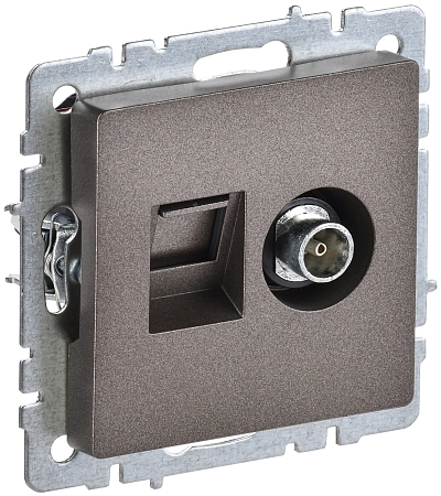 BRITE Роз. двойная TV RJ45 кат.5E РТВ/РК12-БрТБ бр. IEK BR-AK20-1-K45