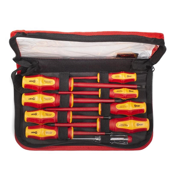 Набор диэлектрических отверток ПРОФИ НИО-09 с профилями шлиц, крест и позидрив, 9 шт. 78620 в каталоге ЮгКабель