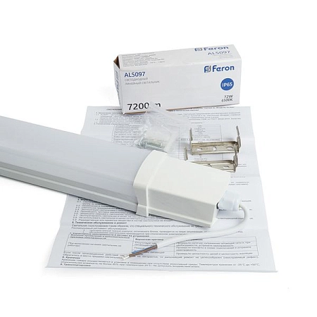 Светильник светодиодный 72W/180-265V 6500K 7200Лм IP65 AL5097 (1500х60х40) аналог ЛСП 2х58 48495 - купить по низкой цене в Краснодаре | ЮгКабель