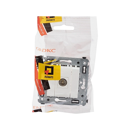 Розетка TV оконечная в стену, "Avanti", "Белое облако" 4400503 в наличии по выгодной цене. Краснодар. ЮГКАБЕЛЬ.