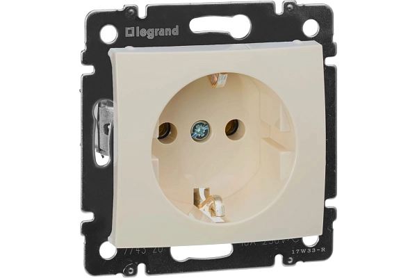 Розетка СП 1-м c з/к механизм (сл. кость) Valena 774320 в каталоге ЮгКабель