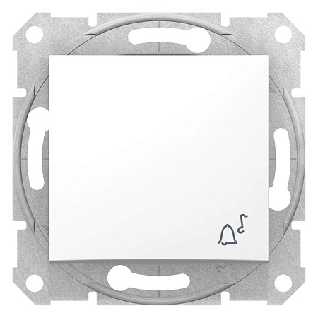Выключатель 1-м СП кнопочный, звонок, механизм (белый) Sedna  SDN0800121