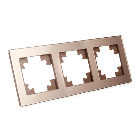 Рамка горизонтальная 3-местная, стекло серия Катрин, GFR00-7003-02, шампань 39529 в наличии по выгодной цене. Краснодар. ЮГКАБЕЛЬ.