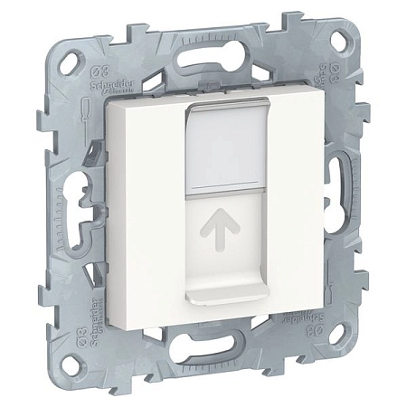 UNICA NEW РОЗЕТКА компьютерная, RJ45, одиночная, кат. 6 UTP, БЕЛЫЙ NU541518